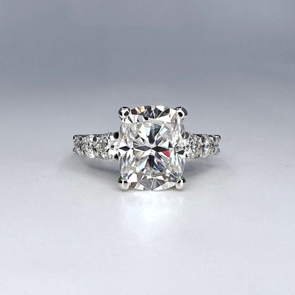 Elongated cushion cut Moissanite engagement ring vintage unique 14k gold engagement ring women wedding Bridal art deco Anniversary ring 8195