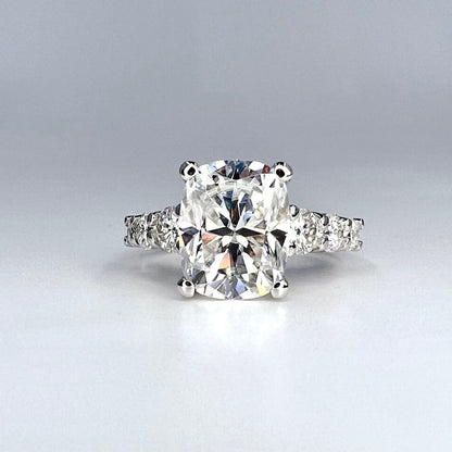Elongated cushion cut Moissanite engagement ring vintage unique 14k gold engagement ring women wedding Bridal art deco Anniversary ring 8195
