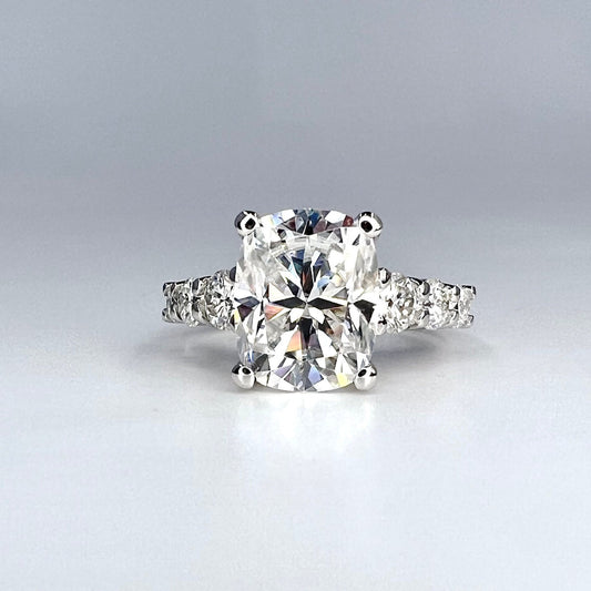 Elongated cushion cut Moissanite engagement ring vintage unique 14k gold engagement ring women wedding Bridal art deco Anniversary ring 8195