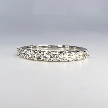 Diamond Wedding Band / Round Diamond Anniversary Band / 14K White Gold Ring / #6440