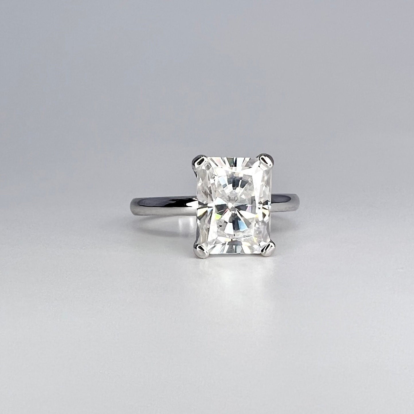 Radiant Cut Moissanite Engagement Ring 14K Gold Solitaire | Radiant Cut Ring | Moissanite Solitaire Wedding Promise Anniversary Ring |  8239