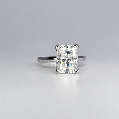 Radiant Cut Moissanite Engagement Ring 14K Gold Solitaire | Radiant Cut Ring | Moissanite Solitaire Wedding Promise Anniversary Ring |  8239