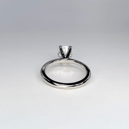 2 CTW Oval Cut Lab Grown Diamond Engagement Ring in 14K Solid Gold, Lab Created Diamond Solitaire Wedding Ring, Simple Diamond Ring