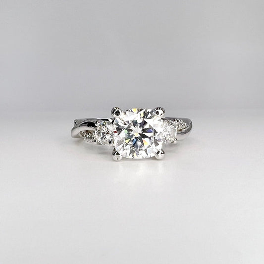 Lab Grown Diamond Wedding Ring ,  Certified Lab Diamond Ring , Classic Solitaire Gold Engagement Ring Cushion Diamond Wedding Ring