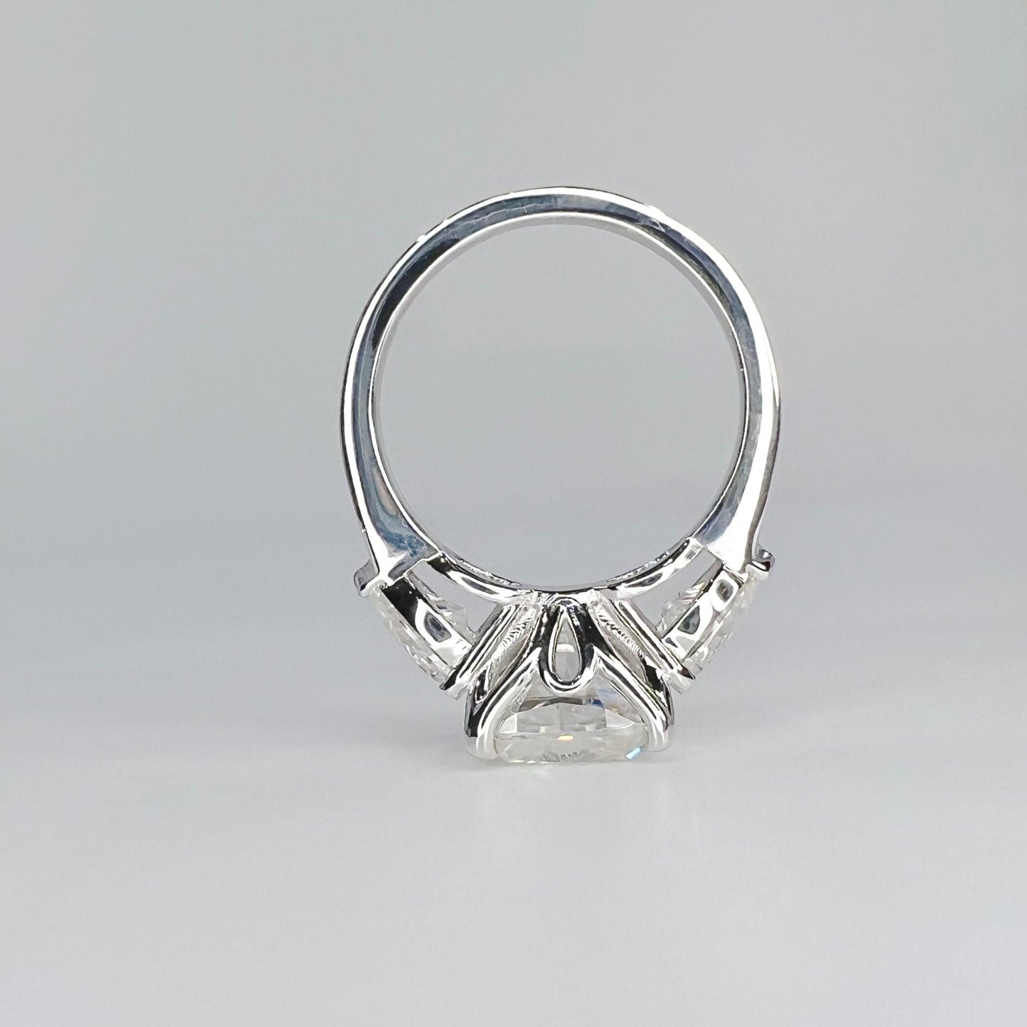 Cushion Cut Moissanite Engagement Ring 14K Solid Gold , Elongated Cushion Cut Wedding Ring , Unique East West Cushion Shaped Ring