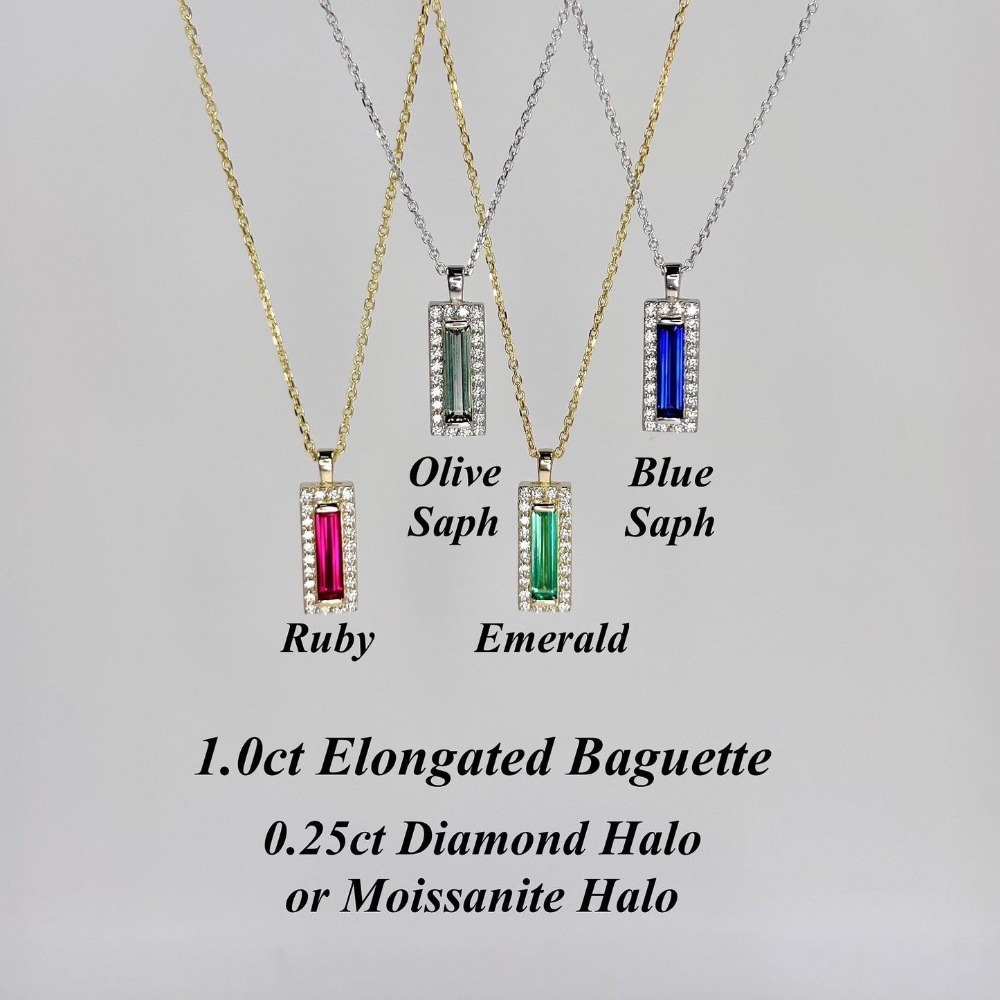Baguette Shaped Ruby Pendant Necklace 14K Solid Gold , Unique Long Ruby Necklace , July Birthstone Jewelry , Dainty Layering Necklace
