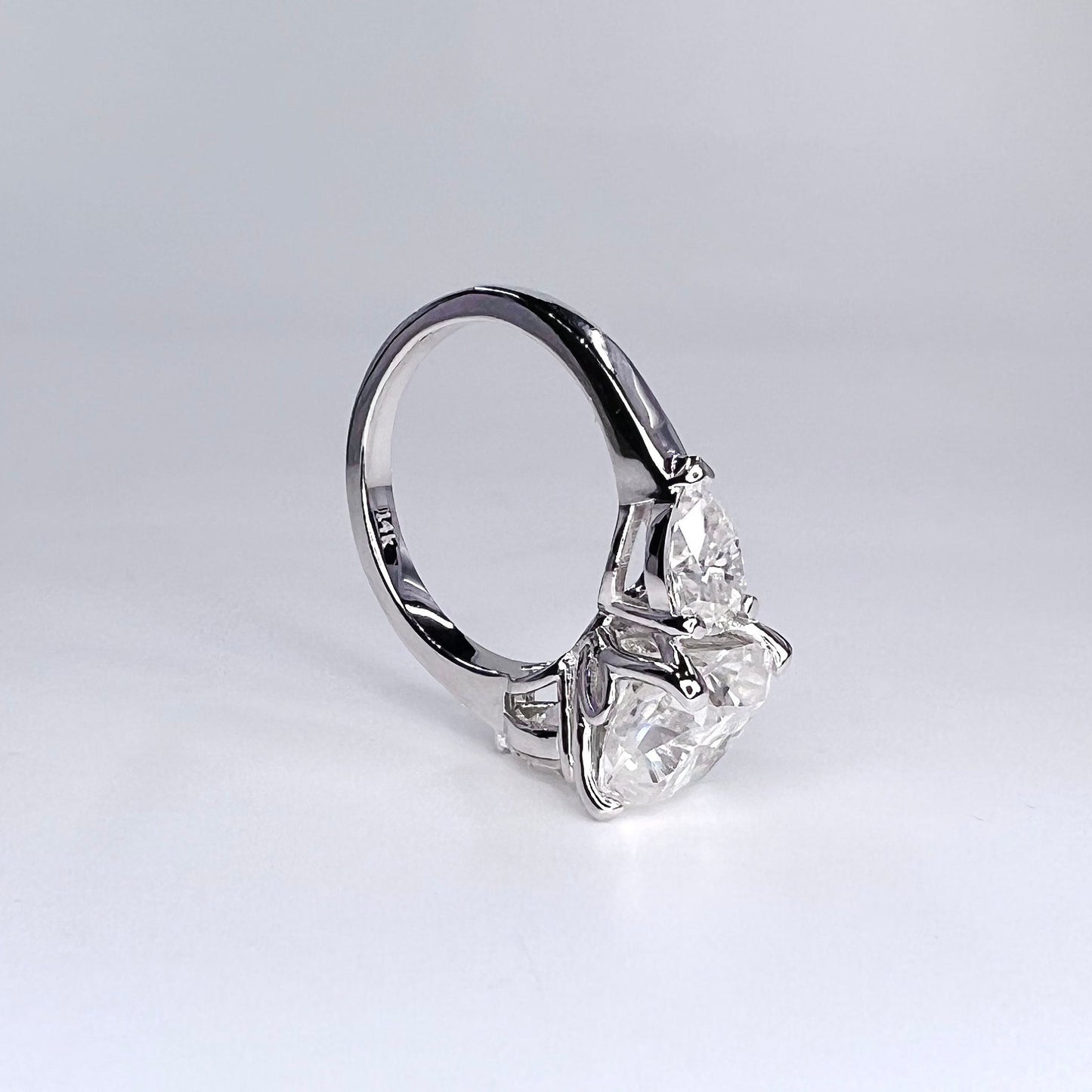 Cushion Cut Moissanite Engagement Ring 14K Solid Gold , Elongated Cushion Cut Wedding Ring , Unique East West Cushion Shaped Ring